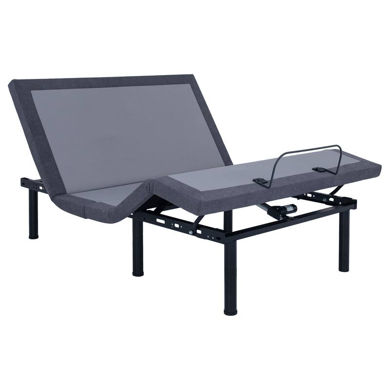 Negan Contemporary Adjustable Bed Base Grey and Black
