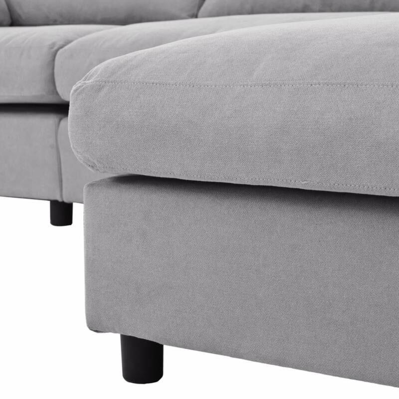 Upholstery Convertible Sectional Sofa, L Shaped Couch with Reversible Chaise