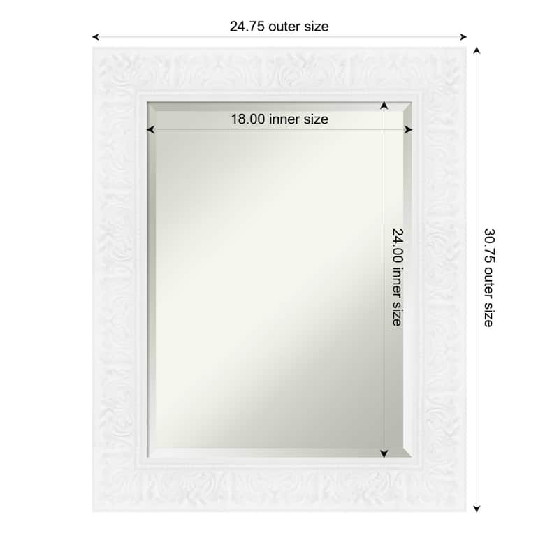Luxe Beveled Framed Wall Mirror - 25 x 31 in - Luxe White