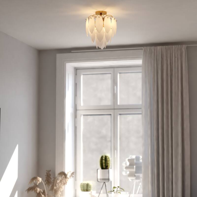 Vaxcel Lighting C0334 Burbank 4 Light 14" Wide Semi-Flush Waterfall