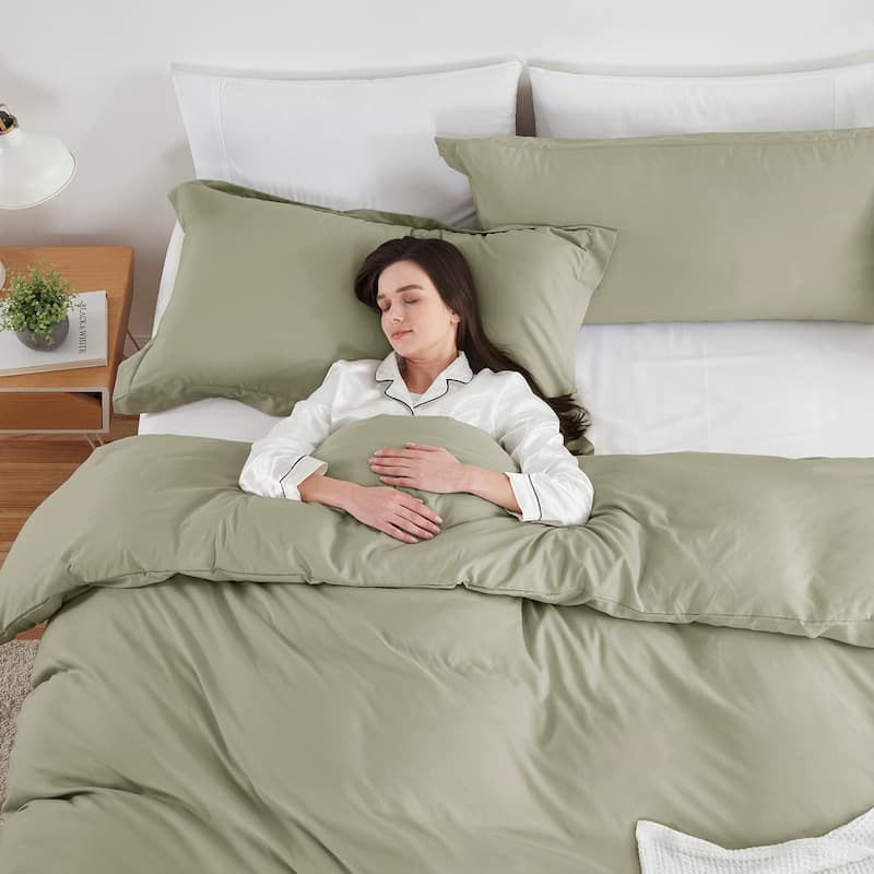 Emperyan 3 Piece Duvet Cover Sets, Soft Double Brushed Duvet Covers with Button Closure