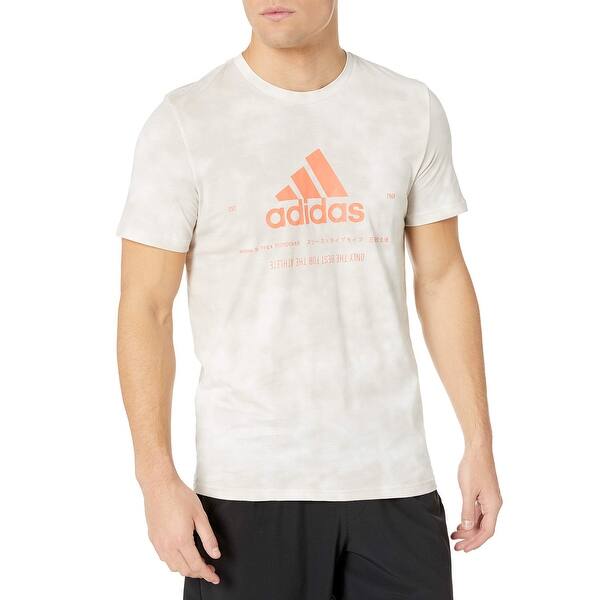Shop Adidas Mens T Shirt Beige Orange Size Xl Logo Graphic Wash Tee Stretch Overstock 30882282