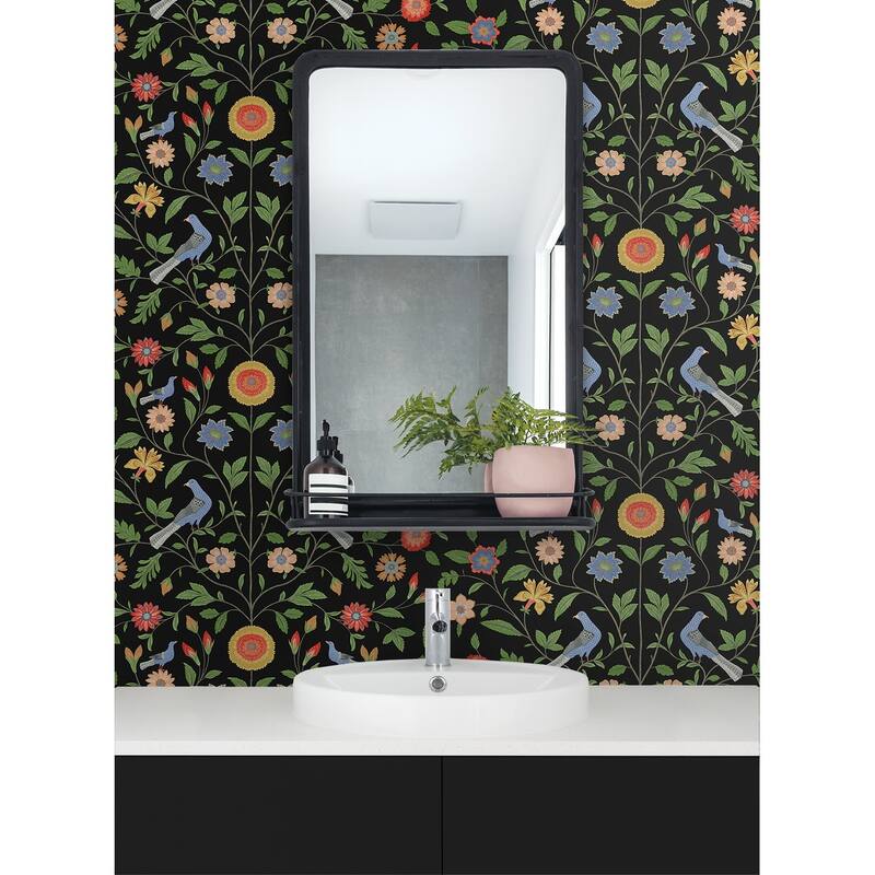 NextWall Bird Toile Peel and Stick Wallpaper
