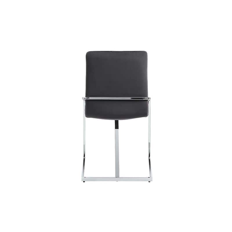 Chrome/Gray Velvet Upholstered Metal Frame Dining Chair, Set of 2, Sturdy Dining Chair for Dining Rooms - 19