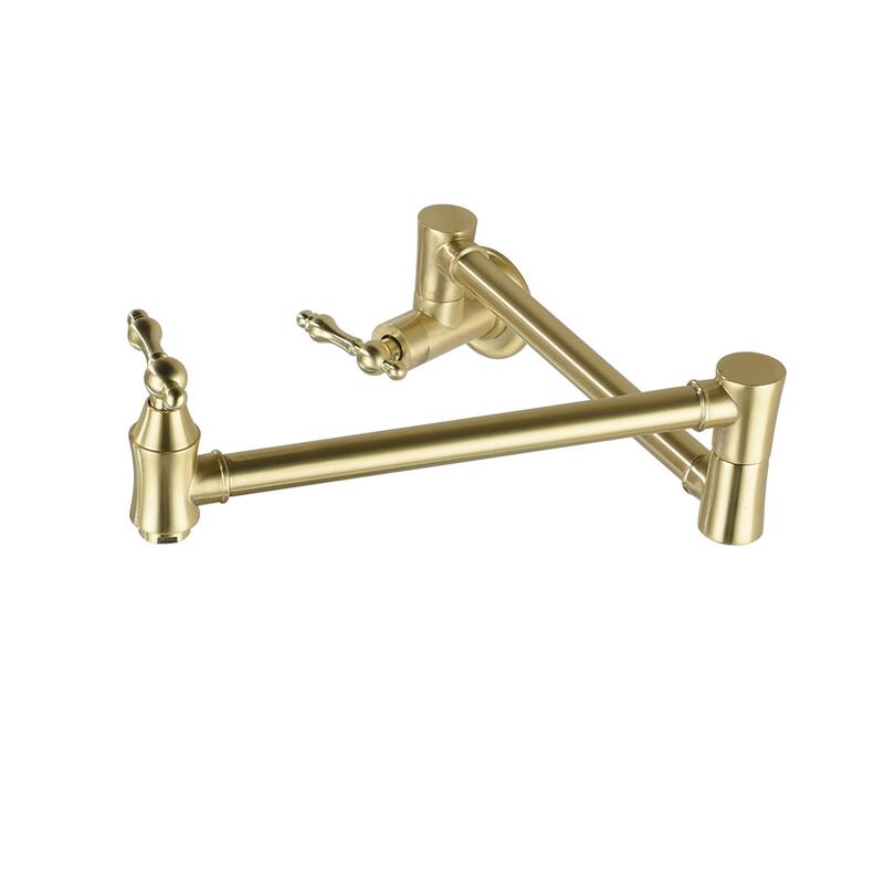 Two Handles Wall Mount Filler Folding Kitchen Faucet