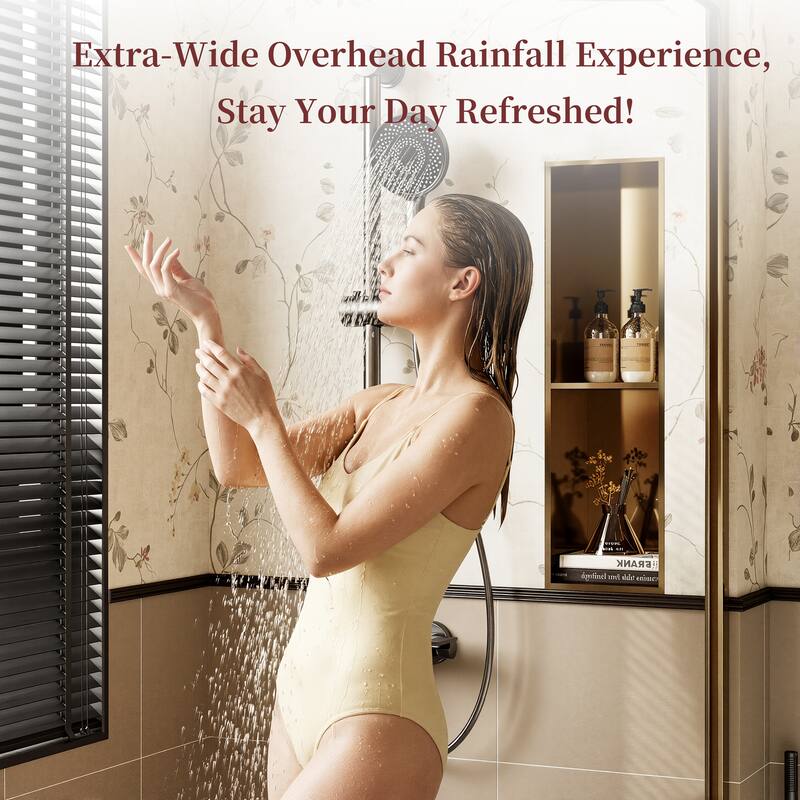 Gunmetal Thermostatic Shower System with Adjustable Slide Bar, CEC Certified Space Aluminum Shower Faucet Set