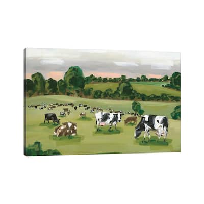 iCanvas "Abstract Field Of Cows" by Hollihocks Art Canvas Print