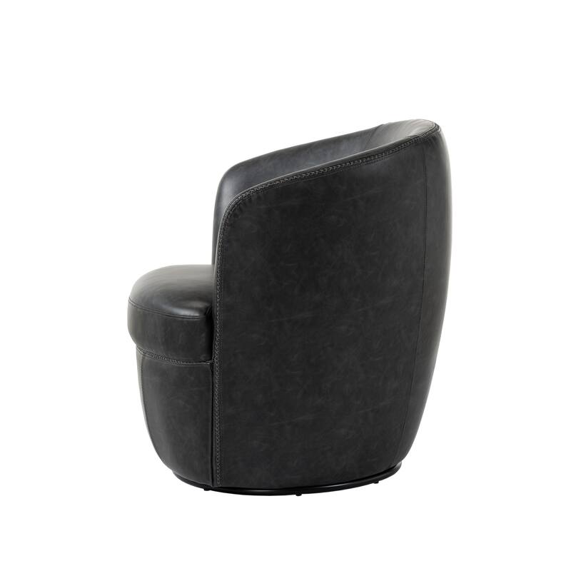 PU Leather Swivel Barrel Chair Set of 2