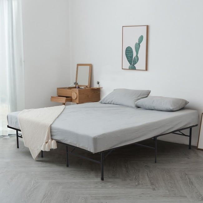 Folding Steel Platform Bed Frame for Kids and Adults