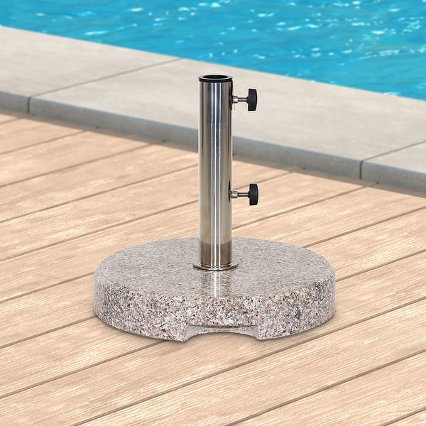 Maypex 42 lbs Round Granite Umbrella Base Grey On Sale Bed Bath