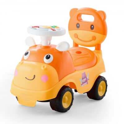 Kids Ride-On Toy with Music, Horn, and Under-Seat Storage - 19.7 x 9.4 x 16.3 in