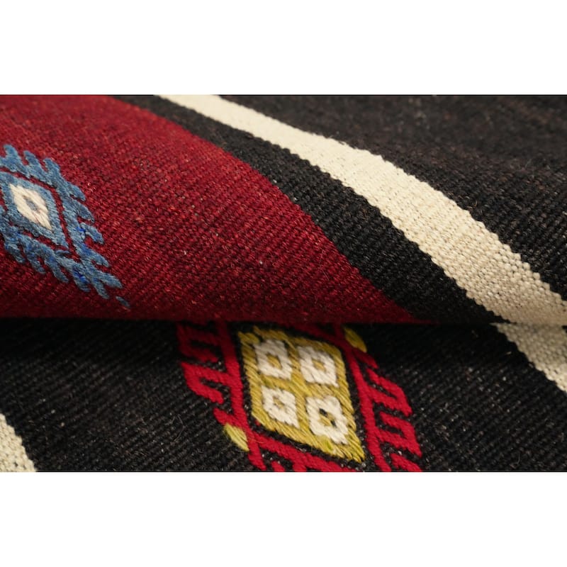 Hand Woven Oriental 100% Wool Carpet Southwestern Tribal Red Kilim Area Rug - 10' 6'' X 5' 10''