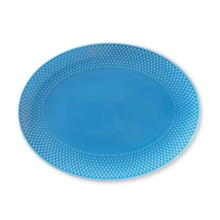 Lyngby Porcelæn Rhombe Color Oval Serving Dish, W: 11.2"