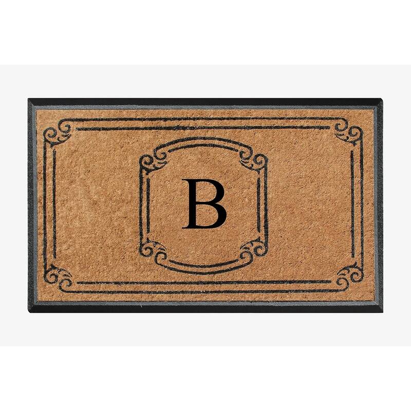 A1HC Natural Coir Monogrammed Door Mat For Front Door, 30"x48"