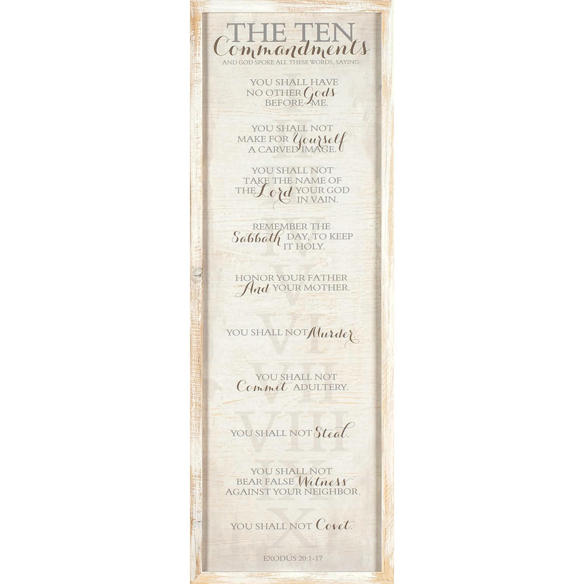 Shop Beige Ten Commandments Framed Wall Art Decor 32 X 10