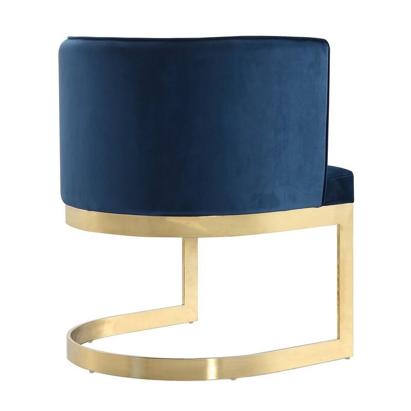 Aura Polished Brass Velvet Dining Chair
