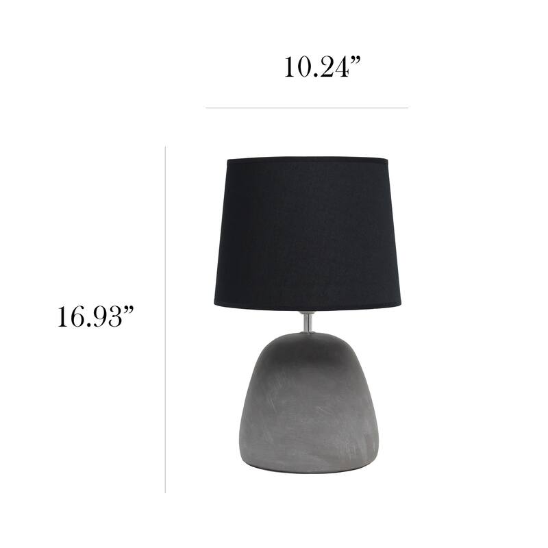 16.5 in. Gray Finish Table Lamp with Black Shade, Sturdy Table Lamp for Living Rooms and Bedrooms