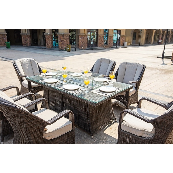 Garden set with online gas fire pit