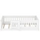 preview thumbnail 10 of 10, Teens, Child Bedroom Floor Bed with Slats, Solid Wood Bedframe, Heightened Safety Guardrails and Door, Twin Size, White