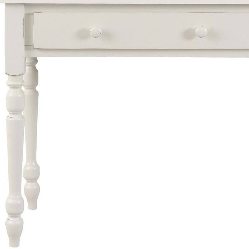 HomeRoots 34" Off White Solid Wood Writing Desk