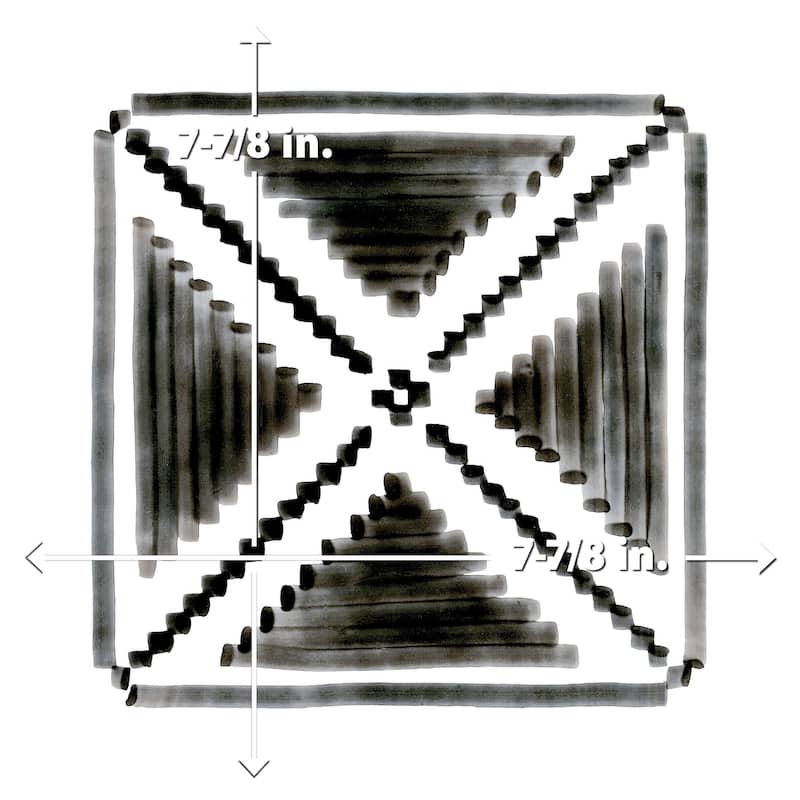 Merola Tile Vaudeville Octagon Deco Sombra 7-7/8" x 7-7/8" Porcelain Floor and Wall Tile