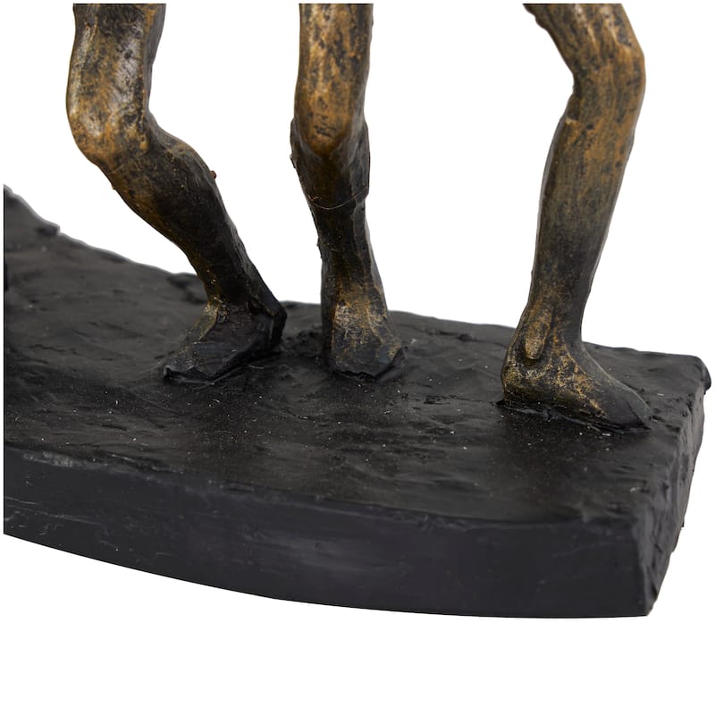 Polystone People Carrying Stone Sculpture - Bronze - Roche River Decor - 5"W x 13"L x 11"H