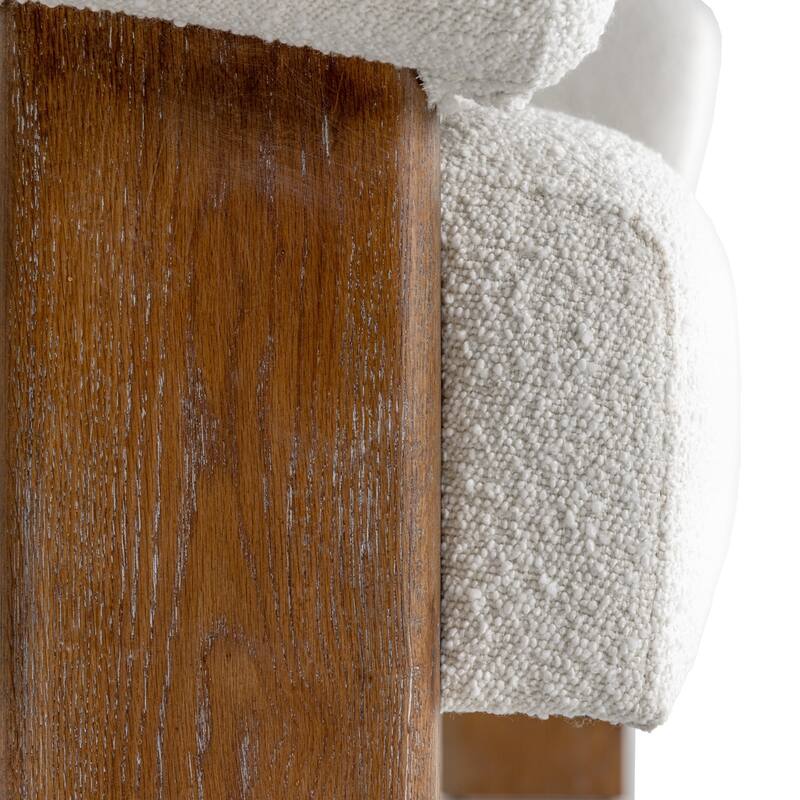 Modrest Aledo Modern Off-White Fabric & Oak Loveseat