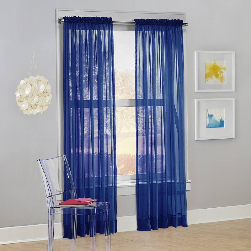 No. 918 Calypso Voile Sheer Rod Pocket Curtain Panel, Single Panel