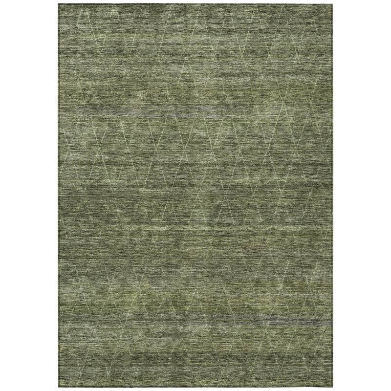 Machine Washable Indoor/ Outdoor Trellis Ombre Chantille Rug
