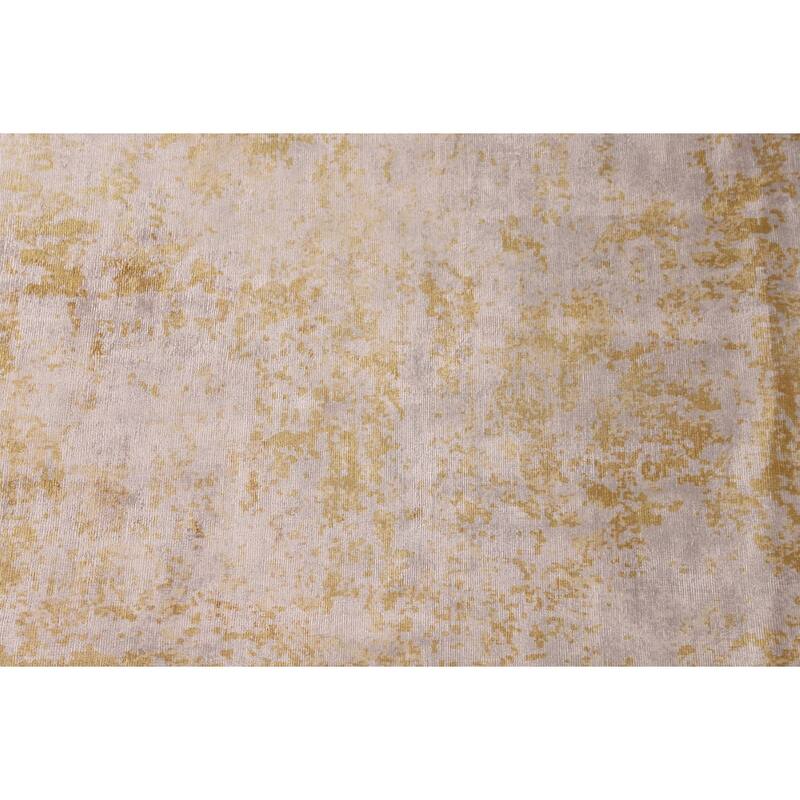 Modern Area Rug Hand-Knotted Abstract Bedroom Wool Carpet - 6'6"x 9'10"