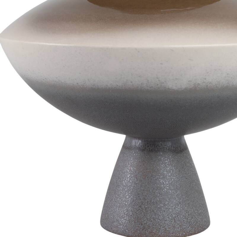 Pottery Vase Artesa Geometric Pedestal Form Handmade Flared Neck