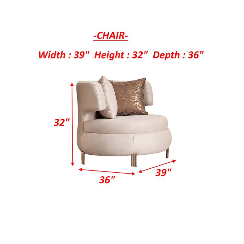 ClearAura 3 Pieces Living Room Sets 2 Sofa 1 Chair