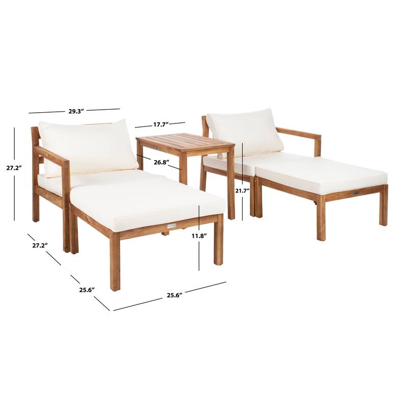 SAFAVIEH Outdoor Maiya 5-Piece Outdoor Set - 29W x 27D x 27H