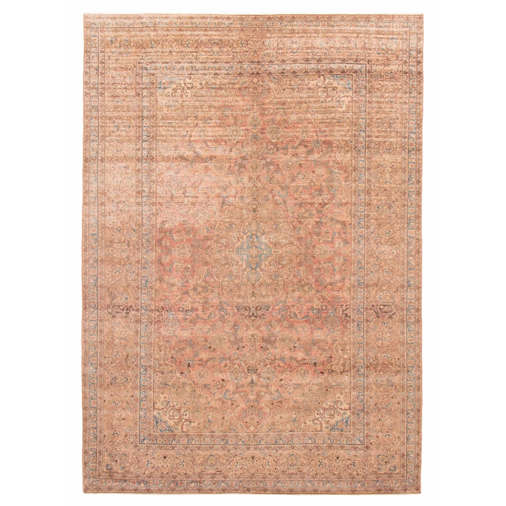ECARPETGALLERY Hand-knotted Antalya Vintage Salmon Wool Rug - 8'5 x 12'2
