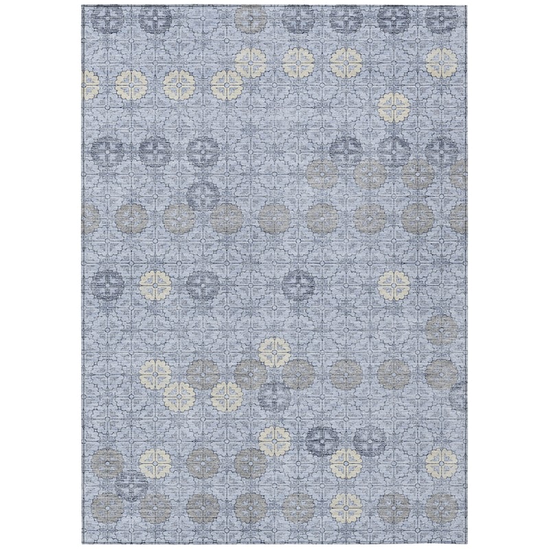 HomeRoots Geometric Transitional Rectangle Outdoor Rug