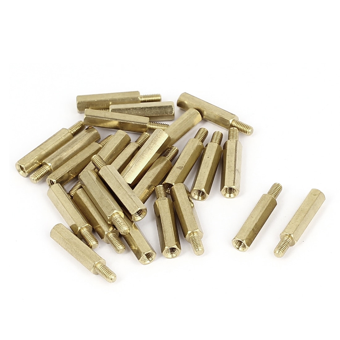 25PCS Brass Hex Stand-Off Pillars Male to Female 6mm 6mm M3 New