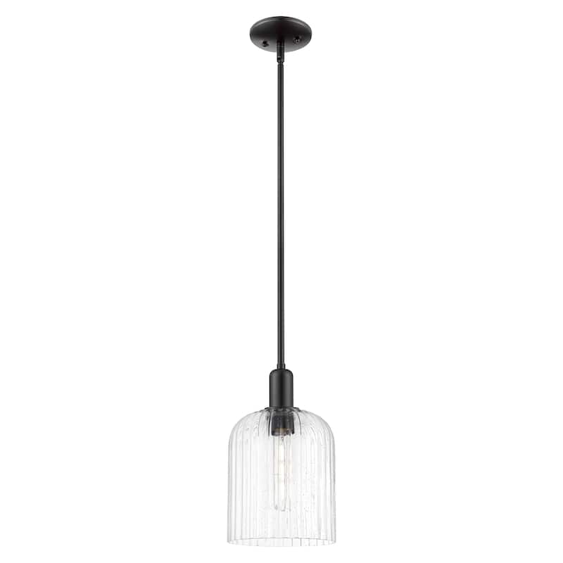 Innovations Lighting Endless Possibilities Arcadia - Bridal Veil - 1 Light 8" Stem Hung Mini Pendant - Seedy Shade/Matte Black