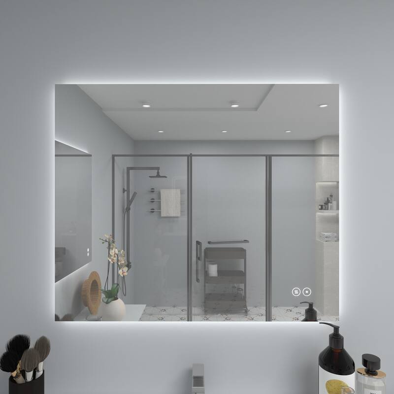 CB HOME LED Bathroom Mirror, Lighted Wall Mounted Vanity Mirror, Anti-fog, Backlit, Dimmable, Frameless, Horizontally/Vertically