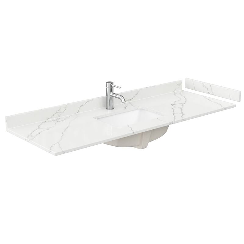 Wyndham Collection WCFQC160STOPUNS-Q 60" Quartz Vanity Top with - Giotto Quartz - Colored