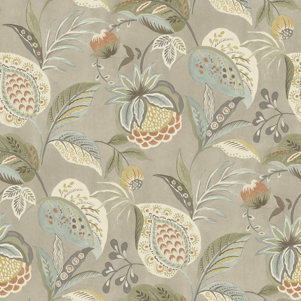Chesapeake Bohemian Taupe Jacobean Wallpaper