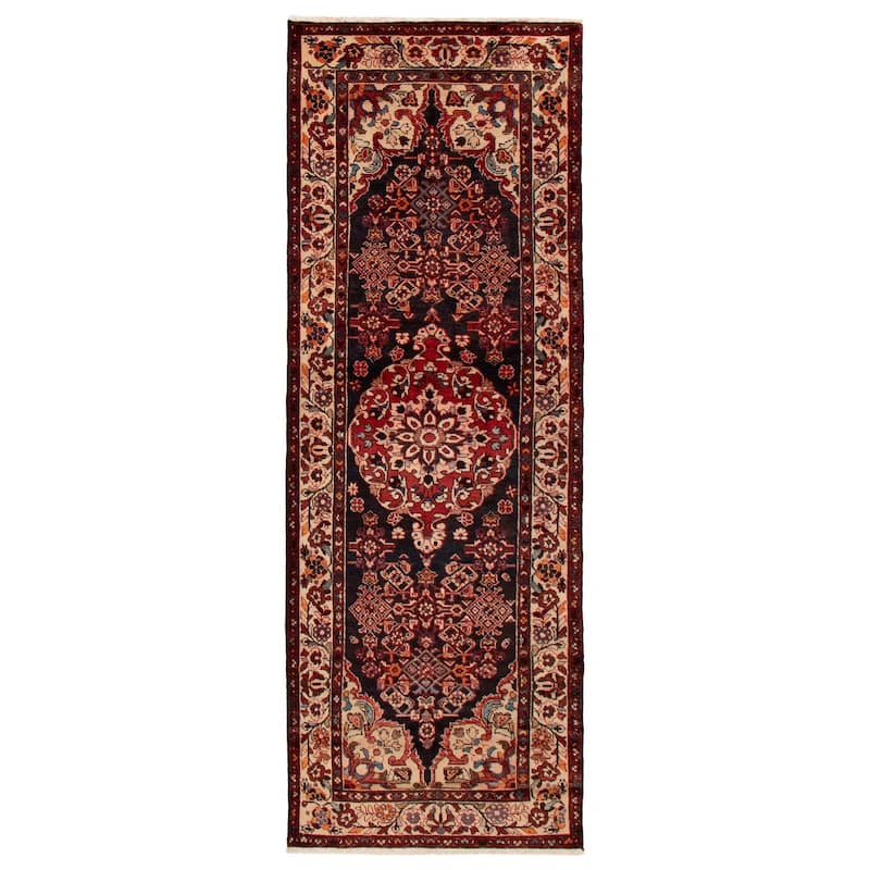 ECARPETGALLERY Hand-knotted Andelz Black Wool Rug - 3'6 x 10'0 - Black - 3'6 x 10'0