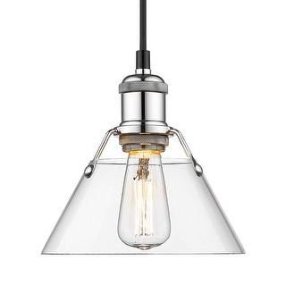 Yep by Golden Lighting Orwell 1-light 8in Pendant in Chrome and Clear Glass - Silver