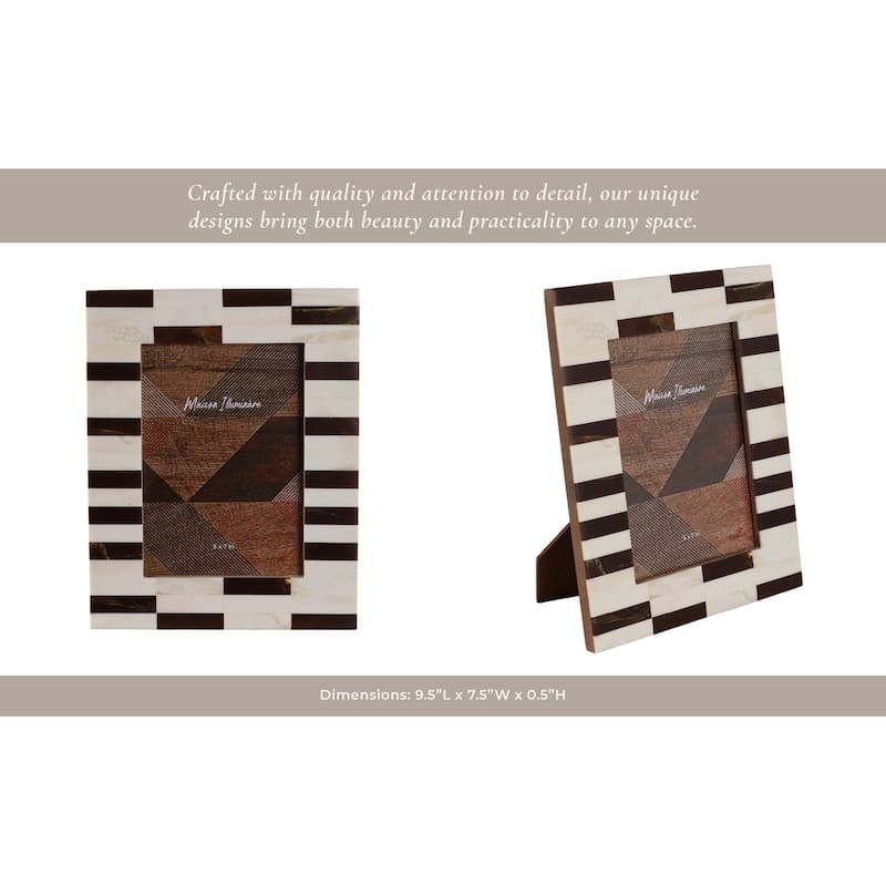 Resin Picture Frame Geometric Cutout Design Modern Glam - 5x7" Brown