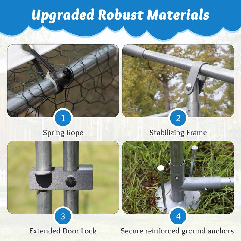 GDFStudio - Large Outdoor Metal Cat Catio Cage with Double Safety Lock & Enhanced Stability, All-Weather Pet Enclosure - 3x2M