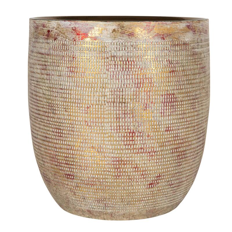 Textured Stoneware Planter, Black