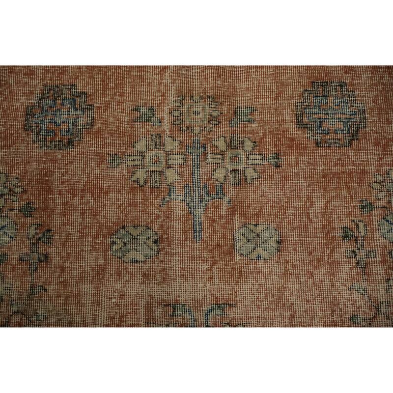 Hand Knotted Oriental 100% Wool Carpet Transitional Floral Oranges & Rust Anatolian Area Rug - 9' 2'' X 5' 6''