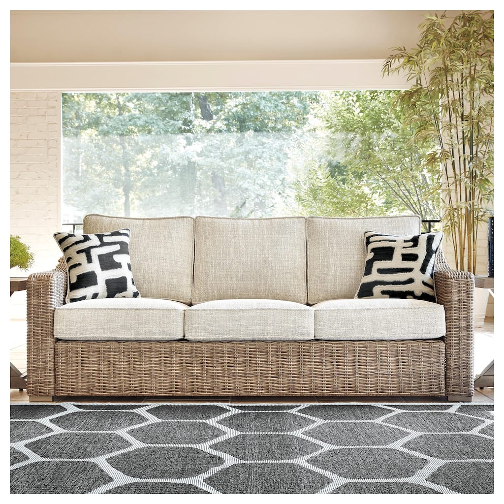 Signature Design by Ashley Beachcroft Outdoor Sofa with Cushion - 82.25" W x 37.75" D x 34.63" H