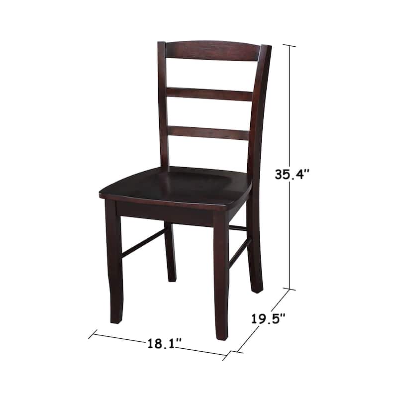 International Concepts Solid Wood Madrid Ladderback Chairs, Set of 2