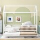 preview thumbnail 3 of 32, Roomfitters Twin Size Metal House Bed with Fence, Space-Saving Design with Trundle, Fun and Practical