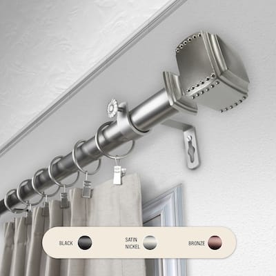 1 Inch Curtain Rod with Streamlined Decorative Finials, Modern Adjustable Design for Everyday Drapery Styling - 240